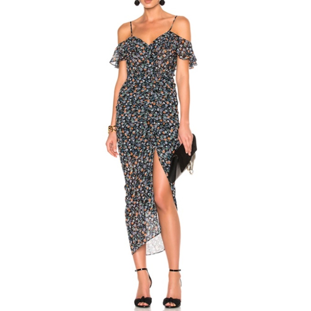 Veronica Beard Marilyn Cold Shoulder Midi dress